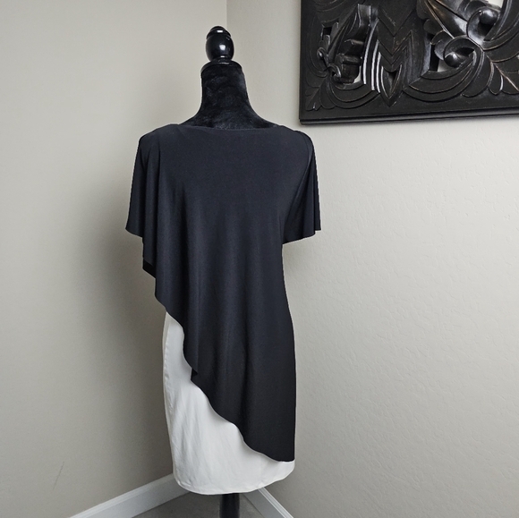 Lauren Ralph Lauren New Two-Tone Overlay Sheath Dress Size 2 Black and White - Picture 9 of 9